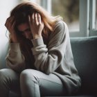 Una mujer deprimida.