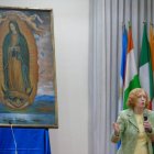Michelle Moran, veterana predicadora de Renovación Carismática, en el encuentro del 6 de abril en Sacrofano convocado por Charis