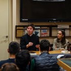 El sacerdote Pablo Pich, durante su ponencia sobre fe y evangelización con jóvenes de Estudiants Pel Canvi.