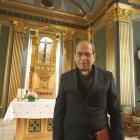 Mosén José Mª Montiu de Nuix antes de la conferencia del pasado jueves.