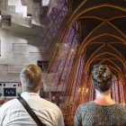 Iglesia de San Nicolás en Heremence, en Suiza, y Saint Chapelle, en Francia.