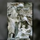 Escultura de la Natividad de la tarjeta navideña