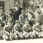 Rubalcaba, el segundo por la izquierda arriba, en el Pilar