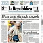 El Papa escribió a La Repubblica respondiendo a su fundador, Scalfari