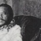 R. L. Stevenson (a la derecha), en una de sus estancias en los mares del sur; visitó Molokai y conoció la obra de Damián