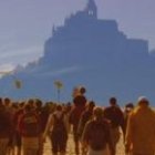 Peregrinos franceses al santuario de Mont Saint-Michele