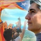 Forcades, en un montaje visual del The Guardian, aunque ella probablemente prefiere las esteladas de color rojo, más de izquierdas