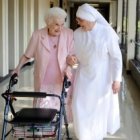 La señora Rosa Dente, de 101 años, acogida con las Hermanitas de Baltimore...