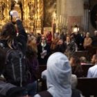 Una escena del asalto abortista a Sant Miquel de Palma de Mallorca