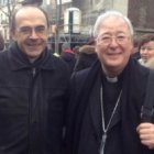 El obispo Reig Pla con el cardenal Barbarin, de Lyon, en la Marcha por la Vida de París
