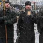 Cristianos distintas iglesias en el Maidán, contra la violencia... pero después de meses de ataques, las iglesias se ven arrastradas por nacionalistas de ambos bandos