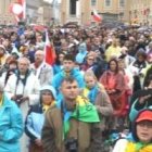 Ni la lluvia ni el cansancio ni la desorganización en la ciudad de Roma desalentaron a los peregrinos -Foto de Garrett Johnson, CNA