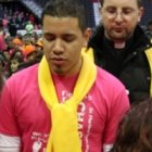 Jóvenes católicos oran en el Verizon Center de Washington antes de ir a la Marcha por la Vida de 2010