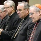 De izquierda a derecha, el obispo de Terrassa y los arzobispos de Urgel, Tarragona y Barcelona