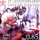 Sello vaticano de 2014 para celebrar los 25 años de la caída del Muro de Berlín... y el papel de los ancianos en ella
