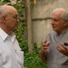 El P. Alfonso de Juan SJ, y el escritor, Premio Planeta, José Luis Olaizola