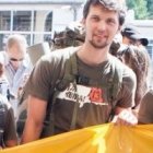 Kotrina -la chica rubia de la derecha- con expedicionarios de la Misión Siberia en 2013, buscando la memoria de lituanos deportados, la mayoría católicos