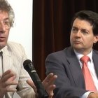 Raad Salam, a la izquierda, acompañado por José Miguel Abat, de la Fundación Tierra Santa.