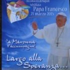 Cartel de la visita del Papa Francisco a Nápoles