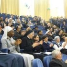 Aula Magna de la Universidad Urbaniana, especializada en formar misioneros y clerigos de países de misión -con 1400 alumnos, la financia Propaganda Fide