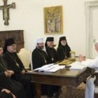 El Papa Francisco con una delegación de obispos grecocatólicos de Ucrania