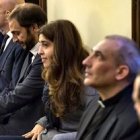 Los acusados del Caso Vatileaks: en primero y segundo término, Lucio Ángel Vallejo Balda y Francesca Chaouqui.