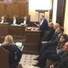 Una de las sesiones del juicio, con Vallejo, Francesca Chaouqui y los dos periodistas acusados a la derecha