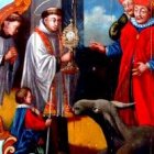 Así pintó José Rabelo de Vasconcelos en 1749 al burro que se inclinó ante el Santísimo, milagro famoso de San Antonio