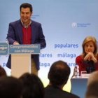 Juan Manuel Moreno Bonilla, presidente del PP andaluz, junto a Esperanza Oña.