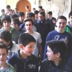 Estudiantes del seminario menor de Tui, en Galicia, con el rector en la tercera fila