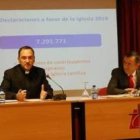 Fernando Giménez Barriocanal y el P. Jose Gabriel Vera durante la presentación de los resultados