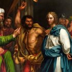 La participación de los judíos en la condena de Jesús es indudable y aceptada por los judíos mismos, nada tiene que ver con el antisemitismo. "Jesús en casa de Anás" (1803, detalle) de José de Madrazo, Museo del Prado.