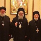 De izquierda a derecha, el Patriarca siro-ortodoxo, el greco-ortodoxo y el greco-católico de Damasco