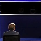 Un momento del tercero y último de los debates televisivos entre ambos candidatos a la Casa Blanca.