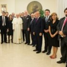 Francisco con delegados del Congreso Judío Mundial en el Vaticano