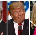 De izquierda a derecha: Reince Priebus, Newt Gringrich, Donald Trump, Kellyane Conway y Chris Christie