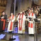 El Papa, durante la oración ecuménica en la catedral de Lund (Suecia)