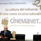 Daniel Arasa, durante uno de los actos de CinemaNet, en este acso sobre cine y educación