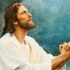 Jesús, levantando los ojos al cielo...