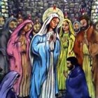 Pidiendo la venida del Espíritu Santo.