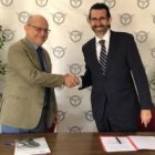 Juan Manuel Burgos, de la Asociación Española de Personalismo, con Juan Carlos Corvera, de Educatio Servanda