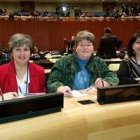 María Arvonio, a la izquierda, junto a otras enfermeras católicas