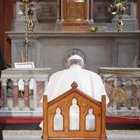 El Papa Francisco orando por las víctimas de los abusos