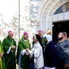 Escena de la visita del año 2018, cuando los obispos de varios países acudieron a la parroquia católica de Gaza - cada año se da este encuentro en Tierra Santa