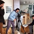 José María Zavala (a la izquierda), durante el rodaje de «Renacidos».