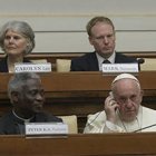 El Papa Francisco durante su encuentro con los responsables de las petroleras