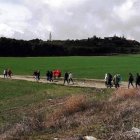 La peregrinación partió desde Perales del Río hasta el Cerro de los Ángeles, que se ve al fondo de la imagen