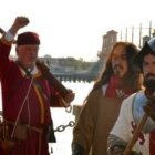 Actores en una recreación histórica en San Agustín de la Florida... representando la llegada de Menéndez de Avilés