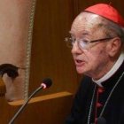 El cardenal Hummes en su alocución en la mañana del lunes, primera sesión del Sínodo del Amazonas