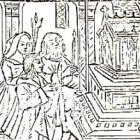 Devotos ante el relicario del santo.